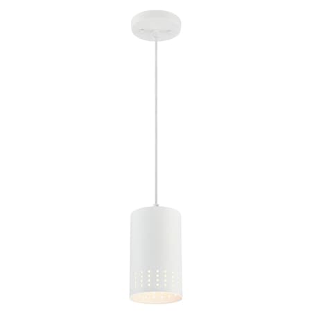 Westinghouse Pendant 60W Mini Phelps, Matte White CylIndoorical Perforated Metal Shade 6356700